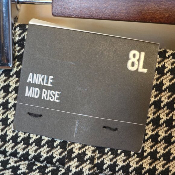 🏷️NWT - EXPRESS Ankle Midrise Houndstooth Troiuser Pant sz 8L - NWT🏷️ - Picture 6 of 7